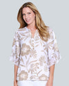 MULTIPLES M26408TM FLORAL PRINT WITH BUTTONS white