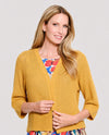MULTIPLES M36104KP PETITE OPEN FRONT SWEATER goldenrod
