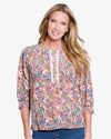 MULTIPLES M36302TW 3/4 PUFF SLV BUTTON TOP CREAM