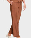 MULTIPLES M36512PM ELASTIC WOVEN ANKLE PANT cocoa
