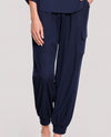 MULTIPLES M36708PM ELASTIC WAIST CARGO JOGGERS NAVY