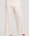MULTIPLES M36711PP PETITE ELASTIC WAIST CROP PANT flax