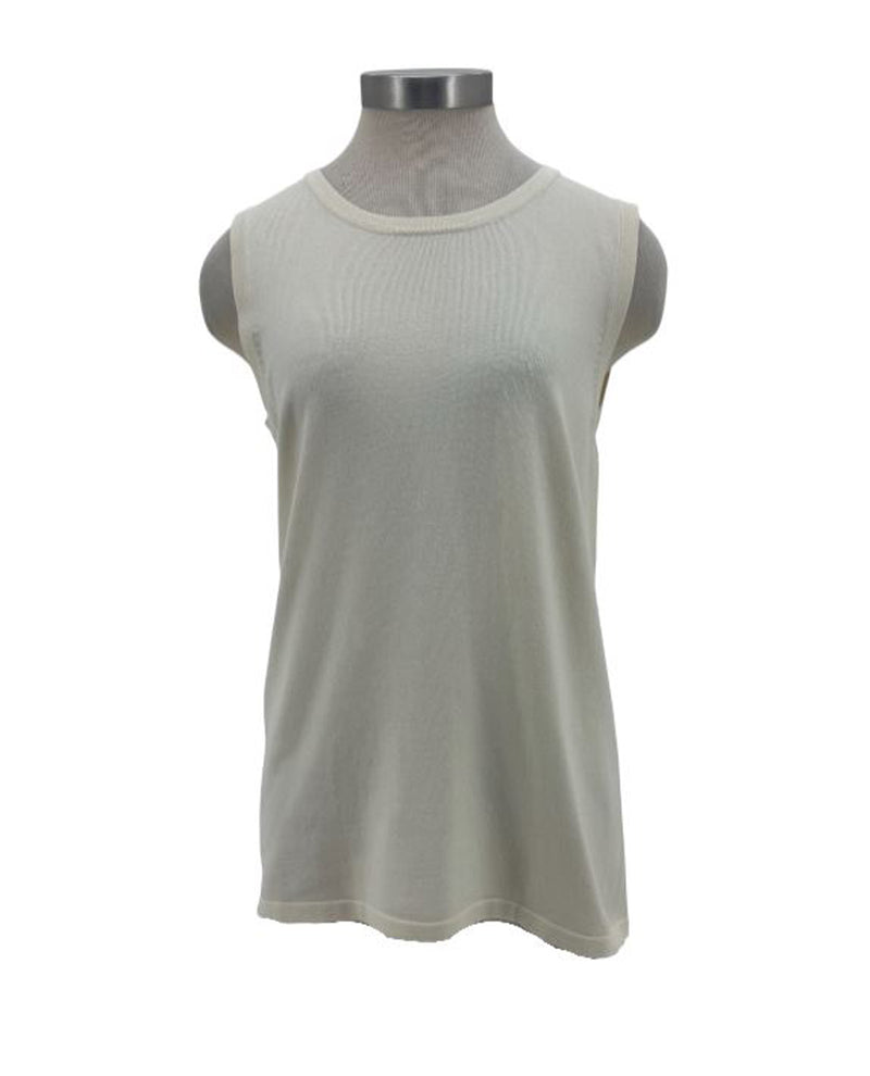 MULTIPLES M45114KM JEWEL NK SWTR KNIT TANK TOP WINTER WHITE