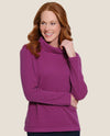 MULTIPLES M46503TP PETITE DROP SHOULDER TURTLE NECK TOP EGGPLANT