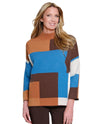 MULTIPLES M46607 3/4 SLV LOOSE MOCK NECK SWEATER