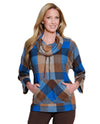 MULTIPLES M46609TP PETITE DRAWSTRING COWL NECK TOP