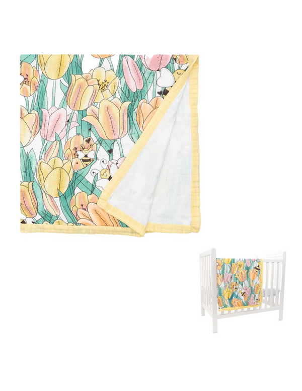 MUSLIN 47"x47" SWADDLE BLANKET BY JUMP OFF JO BEE
