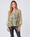 MYSTREE 57663 LEOPARD PINTUCK BLOUSE
