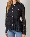 MYSTREE A-60454 LACE PEPLUM JACKET black