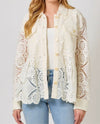 MYSTREE A-60454 LACE PEPLUM JACKET off white