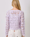 MYSTREE A-60619 CROCHET BUTTON CARDIGAN lavender