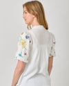 MYSTREE A-60928 EMBROIDERED SLEEVE BLOUSE OFF WHITE
