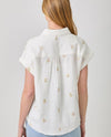 MYSTREE A-60958 WASHED EMBROIDERED TOP off white
