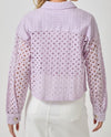 MYSTREE A-61096 EYELET BUTTON DOWN JACKET lavender