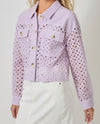 MYSTREE A-61096 EYELET BUTTON DOWN JACKET lavender