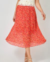 MYSTREE A-61106 CHIFFON PLEATS SKIRT tomato