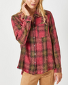 MYSTREE ANN-60294 FRINGE PLAID SHIRT WASHED BERRY