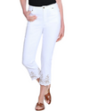MULTIPLES M25701PP EMBROIDERED HEM CROP JEAN WHITE