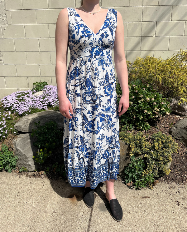 ANNVA LQ811 V-NCK TIERED DRESS