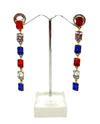 NE-2411 RED WHITE BLUE DANGLE EARRING