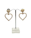 NE-2702 PEARL 2 HEART EARRING