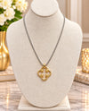 NE8260 TWO TONE SLIDE PENDANT NECKLACE