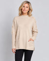 NIKKY IN321 2303 BUTTON SLEEVE TUNIC SWEATER