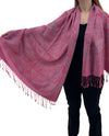 NY23160 MULTI PRINT PAISLEY PASHMINA BUBBLEGUM