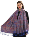 NY23160 MULTI PRINT PAISLEY PASHMINA NAVY