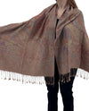 NY23160 MULTI PRINT PAISLEY PASHMINA TAN 