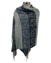 NY23180 CAT PRINT PASHMINA NAVY
