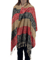 NY23180 CAT PRINT PASHMINA RED