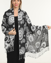 NY250 MULTI CIRCLE PASHMINA black/white