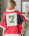 OLI & HALI JT0677 VARSITY CREWNECK SS TOP RED