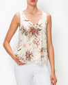 ORIGAMI 5004BG LINED SPARKLY LACE TANK TOP JOYFUL