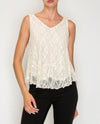 ORIGAMI 5004 LINED SPARKLY LACE TANK TOP BEIGE