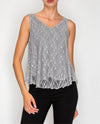 ORIGAMI 5004 LINED SPARKLY LACE TANK TOP GREY