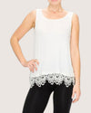 ORIGAMI OLS-4381 LACE TRIM TANK TOP IVORY