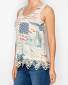 ORIGAMI OLS-4381 LACE TRIM TANK TOP FREEDOM