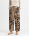 ORIGAMI OLS-4703TP FLORAL DRAWSTRING PANTS BEIGE