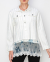 ORIGAMI OLS-4768 DENIM JACKET WITH RHINESTONES IVORY