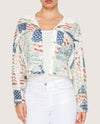 ORIGAMI OLS-4811 BG PT SQN LACE CROP JACKET FREEDOM