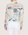 ORIGAMI OLS-4811 BG PT SQN LACE CROP JACKET FREEDOM