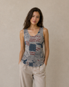 ORIGAMI OLS-4844 SUBTLY SPARKLY PRINT TANK TOP FREEDOM