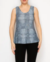 ORIGAMI OLS-4844 SUBTLY SPARKLY PRINT TANK TOP denim