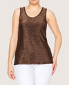 ORIGAMI OLS-4844 SUBTLY SPARKLY SOLID TANK TOP COPPER