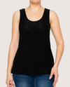 ORIGAMI OLS-4844 SUBTLY SPARKLY SOLID TANK TOP BLACK 0001