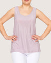 ORIGAMI OLS-4844 SUBTLY SPARKLY SOLID TANK TOP LAVENDER