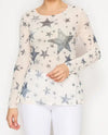 ORIGAMI OLS-4847BG LONG SLEEVE MESH TOP WITH SPARKLE blue star