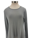 ORIGAMI OLS-4847 LONG SLEEVE SOLID MESH TOP WITH SPARKLES GREY